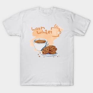 Warm Winter Hot Chocolate And Cookies T-Shirt